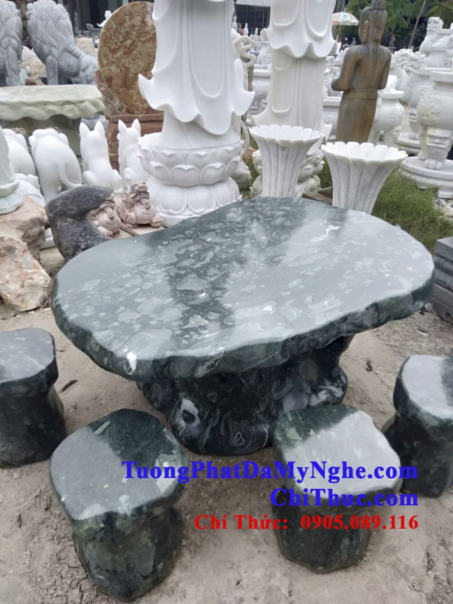 Mẫu bàn ghế đá sần vườn đá non nước
