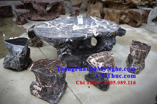Mẫu bàn ghế đá sần vườn đá non nước